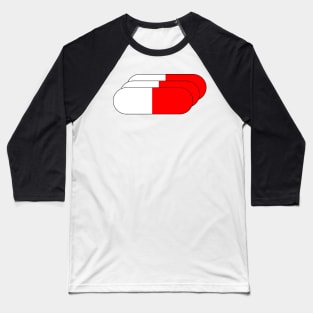 Medicine Pill Tablet Icon Overlap Logo Baseball T-Shirt